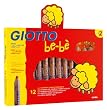 Giotto 460200 Etui de 12 crayons de couleurs Giotto b�b� maxi bois + taille crayons 7 mm