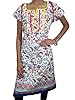 Indian Tunic Top Cotton Printed Womens Long Kurti Dress Caftan (Chest: 42", Blue)