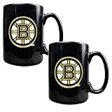 NHL Boston Bruins Two Piece Black Ceramic Mug Set - Primary Logo
