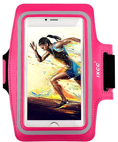 iXCC Racer Series Dual Arm-Size Slots Sporty Gym Armband for iPhone 6splus, 6plus,6s,6,5s, 5,5c and iPod, MP3 Player - Pink