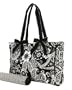 Belvah Quilted Black & White Paisley Diaper Bag (15x10x5.5)