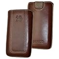 Suncase Ledertasche (Lasche mit R�ckzugfunktion) f�r Samsung i9000 Galaxy S / i9001 Galaxy S Plus braun