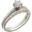 Platinum Pre-Set Bridal Ring Set