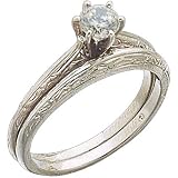 0.33 Carat Sparkling Round Cut Diamond Pre-Set in Platinum Bridal Ring Set