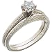 0.33 Carat Sparkling Round Cut Diamond Pre-Set in Platinum Bridal Ring Set