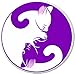Purple & White Kitty Cat Yin Yang Sign 1.25â€ Pinback Button Pin