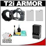 MADE Rubberized Camera Armor Case (Black) for Canon Rebel T2i Digital SLR C ....