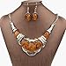 Artificial Amber Fashion VTG Baltic Gem Necklace Pendant Earring Sets