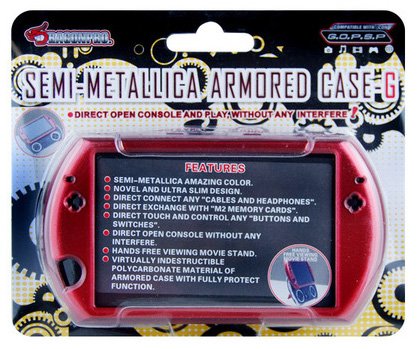 PSP go Semi-Metallica Armored Case　レッド メタリックケース 簡単装着