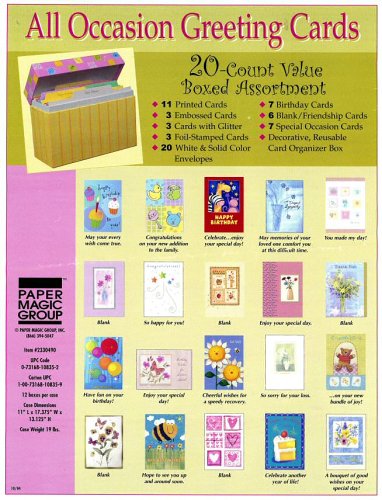 Paper Magic All Occasion Boxed Greeting Card Assortment 20-ct