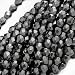 Czech Fire Polish Glass Beads 4mm Round Hematite (50)