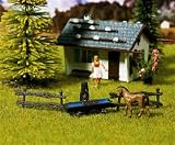 Horse Watering Trough Set (Horse/Trough/Fence) HO NOC10880