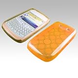 ORANGE SOFT CRYSTAL SKIN GEL COVER CASE WITH MULTI DOT FOR BLACKBERRY CURVE 8900