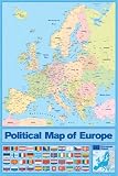Political Map Of Europe Maps Poster Print, 24x36