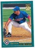 Carlos Pena baseball card 2001 Topps #T187 (Rangers - Chicago Cubs star rookie card)