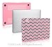 TopCase Chevron Series Gray Insert Pink Ultra Slim Light Weight Rubberized Hard Case Cover for Macbook Air 13
