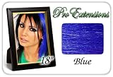 18 Inch Blue Highlight Streaks Pro Extensions Premier Human Hair Extensions