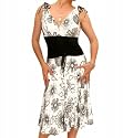Blue Banana Black and White Fully Lined Clinch Dress