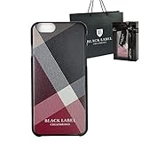 [セット品] ギフトラッピング済 BLACK LABEL CRESTBRIDGE ブラックレーベル クレストブリッジ 正規品 クレストブリッジチェック iPhone 6/6s ケース スマホケース 手帳型 ショップバッグ付 (レッド)