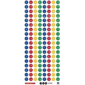Ek Success Mini Tag Types Letter/Number Stickers, Primary