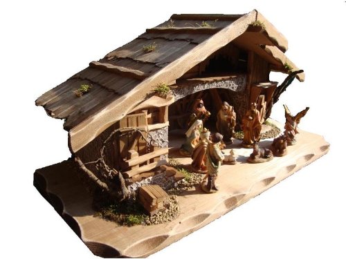 Große Weihnachtskrippe mit Figuren