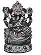 Sculpture Lord Ganesha Seated on Conch Shell Stone Statue From India 8 Inch