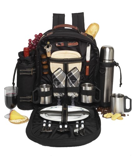  : Picnic at Ascot - Superior Backpack for Tea, Coffee & Wine For 2 - Black