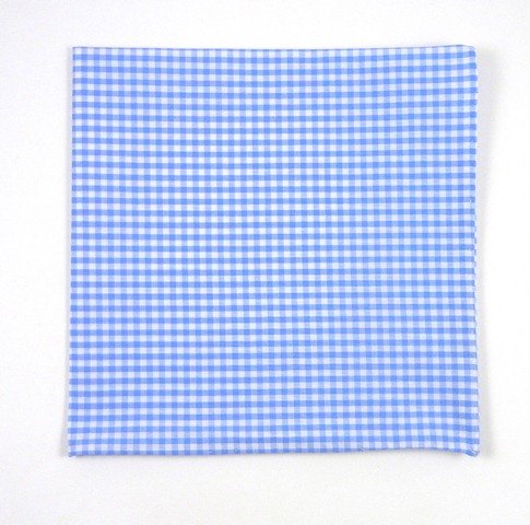 100% Cotton Sky Blue Gingham Cotton Pocket Square