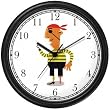 Pirate with Hook & Peg Leg and Patch over Eye - Pirate Theme Wall Clock by WatchBuddy Timepieces (Black Frame)