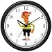 Pirate with Hook & Peg Leg and Patch over Eye - Pirate Theme Wall Clock by WatchBuddy Timepieces (Black Frame)