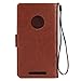 Nokia Lumia 830 Case,Nokia Lumia 830 Wallet Case,ikasus Butterfly Flower PU Leather Fold Wallet Pouch Case Premium Leather Wallet Flip Stand Credit Card ID Holders Case Cover for Nokia Lumia 830,Brown