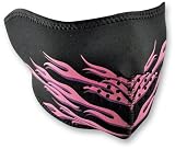 Zan Headgear Pink Flames Face Neoprene Half Face Mask