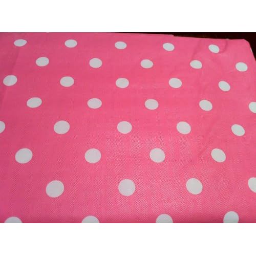 Pink with White Polka Dots Tablecloth 52"x70" Oblong Vinyl