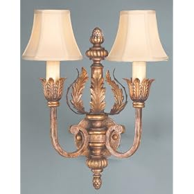 Fine Art Lamps European Crossroads 230150 Small 2-LT 120w (17"H x 13"W) Sconce Lighting in Gold