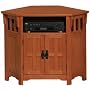 Craftsman Corner Tv Stand With Doors, 2-DOOR, DARK OAK