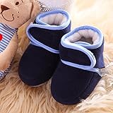 【YW】ベビーシューズ 赤ちゃんの綿靴 ベビーブーツ 赤ちゃんは歩くことを学ぶ秋冬の布靴学步靴 (10cm, 蔵靑色)