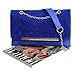 b.m.c BMC Large Black Faux Suede Gold Metal Chain Accent Envelope Style Clutch Handbag