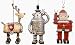 6 Amusements Vintage Retro Snowman, Reindeer and Santa Robot Christmas Ornaments