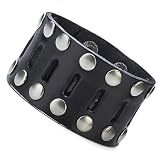 Studded Space Black Mens Leather Bracelet Cuff Rocking Punk Glamour Style