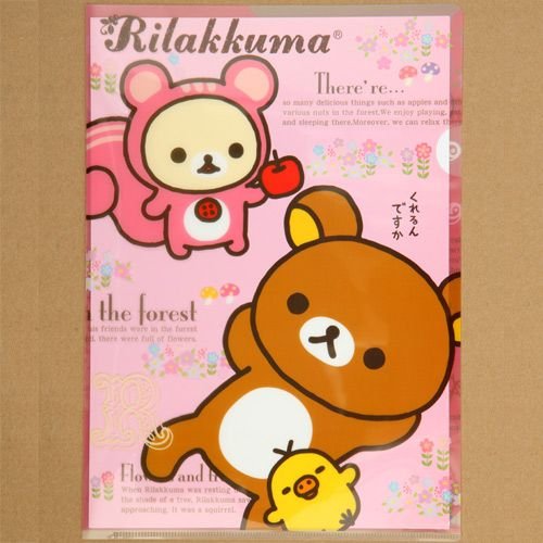 Imagen principal de Carpeta de plástico A4 del oso Rilakkuma disfrazado ardilla