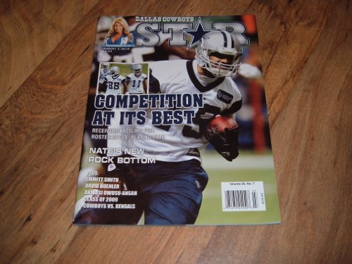 Dallas Cowboys Star magazine, August 7, 2010-Miles Austin catching a pass during Cowboys' training camp on cover & insert photos of Dez Bryant and Roy Williams also on cover.