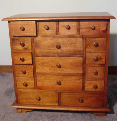 Large Apothecary Spice Chest Utility Cabinet 17 Draws