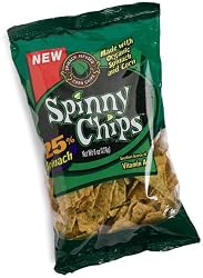 Spinny Chips, Spinach Infused Corn Chips, 6-Ounce Bags (Pack of 12)