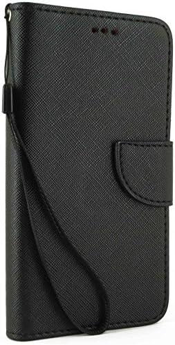 Samsung Galaxy S5 Active, Premium PU Leather Wallet Flip Case Cover Stand with Card Holder and Strap for Samsung Galaxy S5 Active G870 (Black)