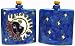 24 Oz. MARA Stoneware COLLECTIBLE Liquor Flask DECANTER Celestial BLUE Sun DESIGN