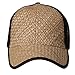 Wholesale Straw Mesh Trucker Caps (Natural/Brown) - 21829