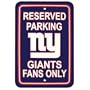 NFL Giants 12 by 18 Fan Parking Sign