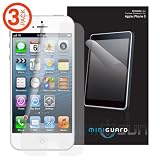 MiniGuard Apple iPhone 5 Screen Protector Set of 3 Replacement Films (Clear)