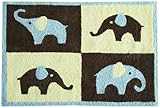 Carter's Blue Elephant Rug, Blue/Choc, 30 X 40"