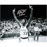 Magic Johnson Autographed 79 Champs Michigan State Black & White 16x20 Photograph